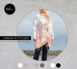 Urban Attitude-citymekko, PUUVILLA, roosa-harmaa, M/L